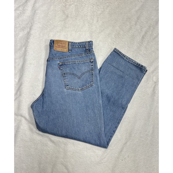 VINTAGE 90's Levis 550 Jeans Men's Size 42x30 Blue Denim Relaxed Fit Medium Wash - Picture 1 of 10